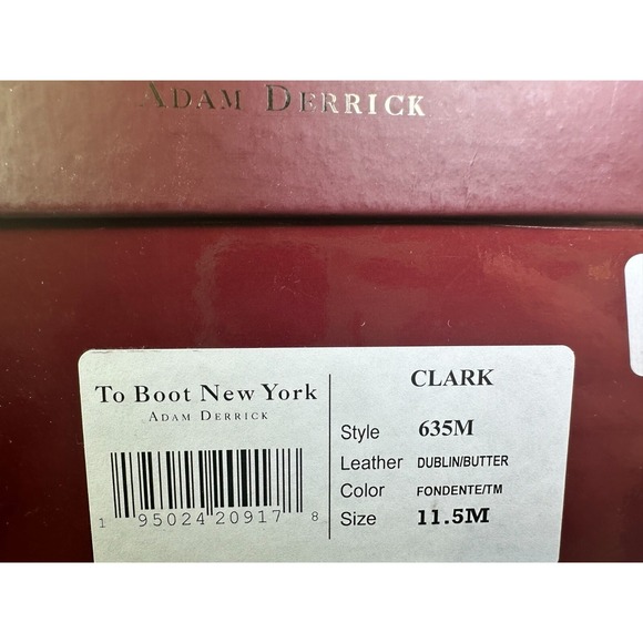 To Boot New York Adam Derrick Clark Leather Boots Mens Size 11.5M Fondente $495 main image 8